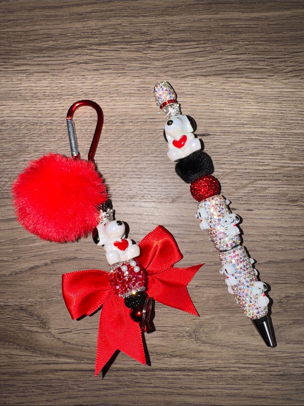 Red king puppy Keychain with matching pen